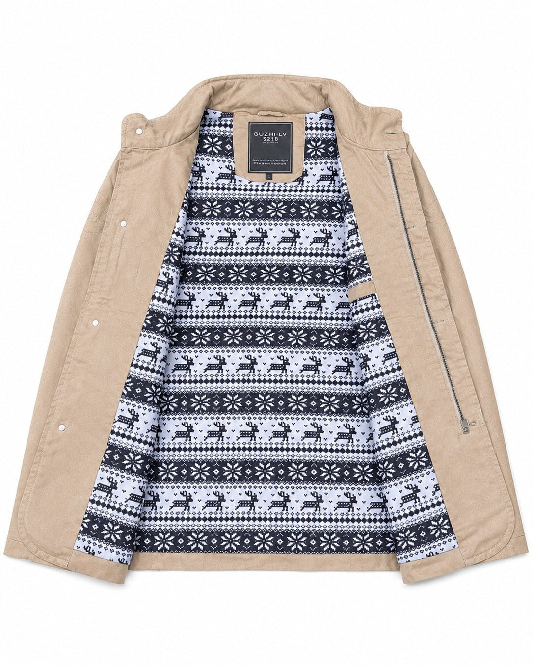 Mens Beige Pocket Front Jacket - StylePhase SA