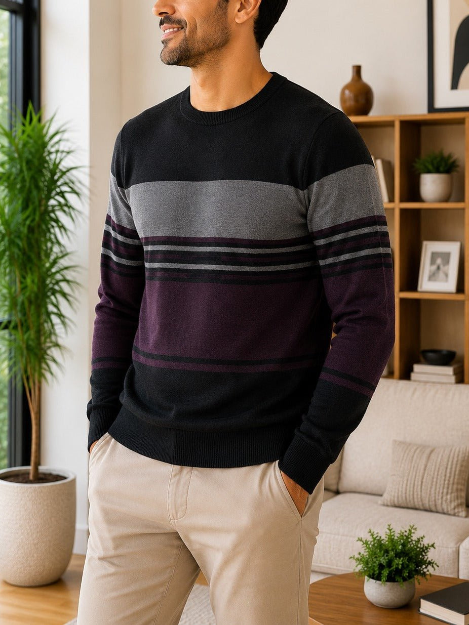 Men's Black And Maroon Knit Jersey - StylePhase SA