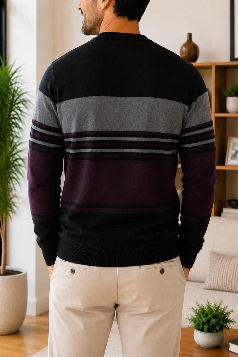 Men's Black And Maroon Knit Jersey - StylePhase SA