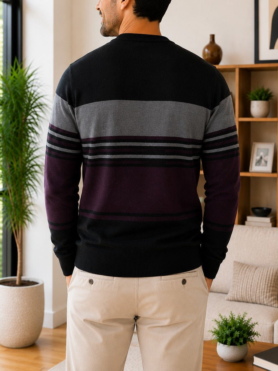 Men's Black And Maroon Knit Jersey - StylePhase SA