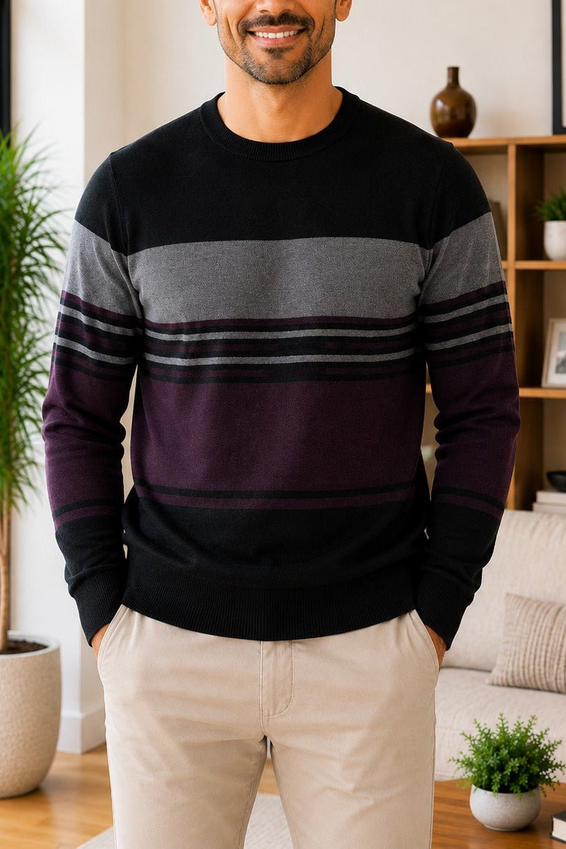 Men's Black And Maroon Knit Jersey - StylePhase SA