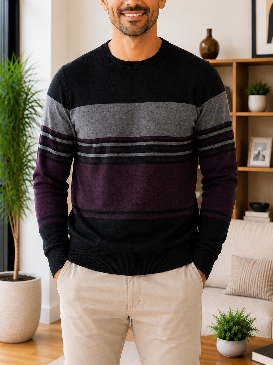 Men's Black And Maroon Knit Jersey - StylePhase SA