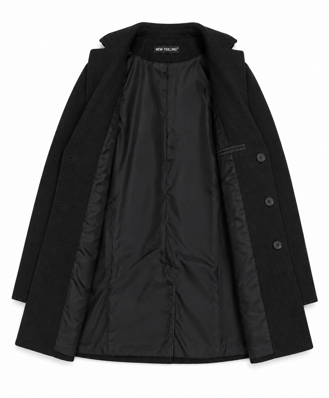 Men's Black Single Breasted Coat - StylePhase SA