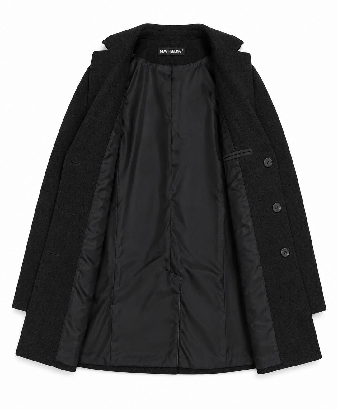 Men's Black Single Breasted Coat - StylePhase SA