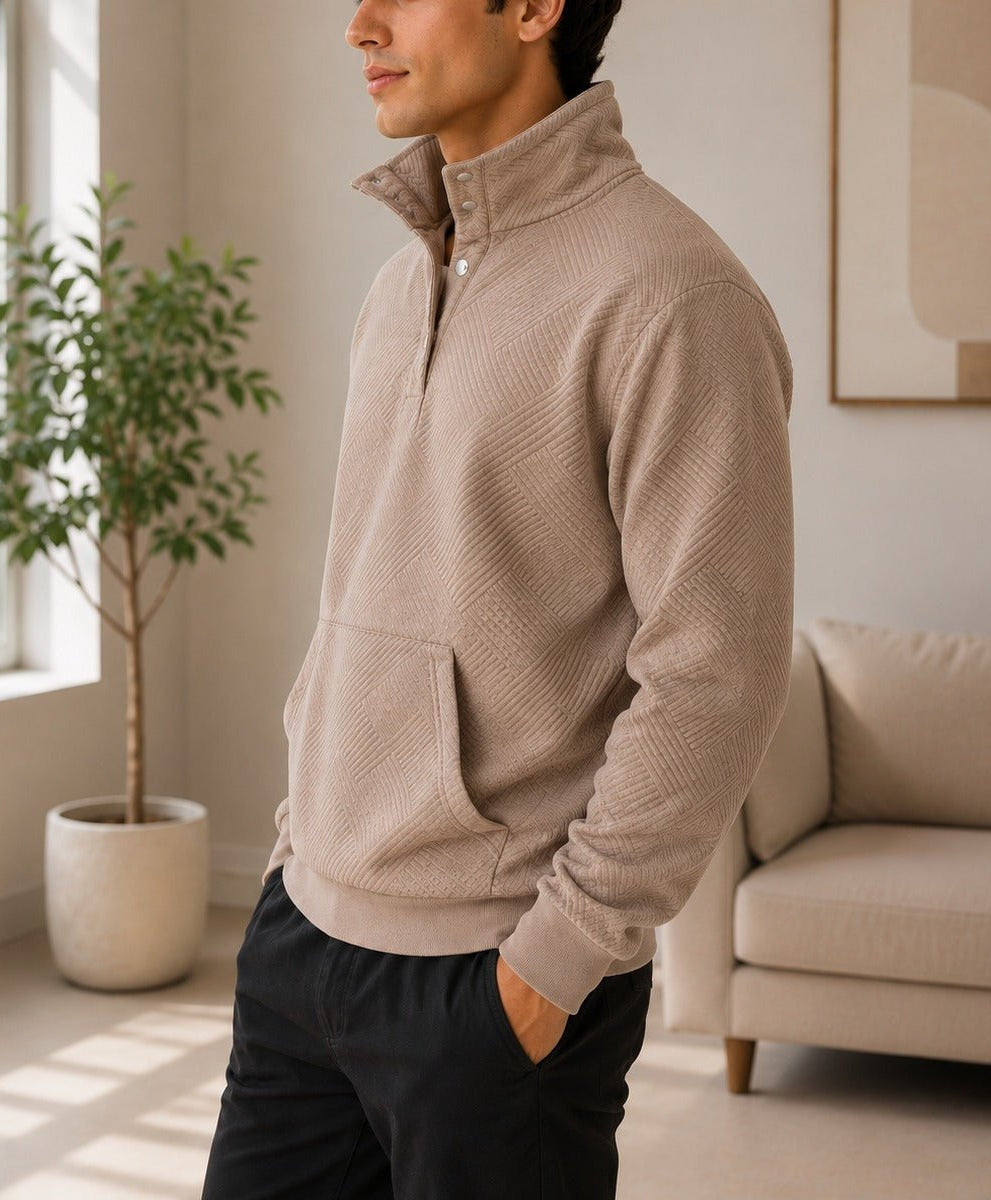Mens Camel Kangaroo Pocket Sweater - StylePhase SA