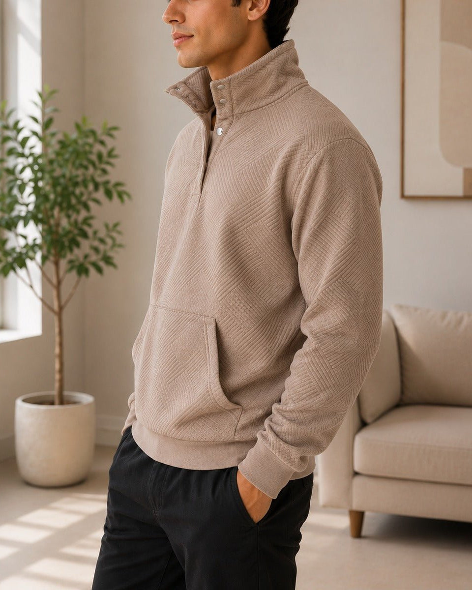 Mens Camel Kangaroo Pocket Sweater - StylePhase SA