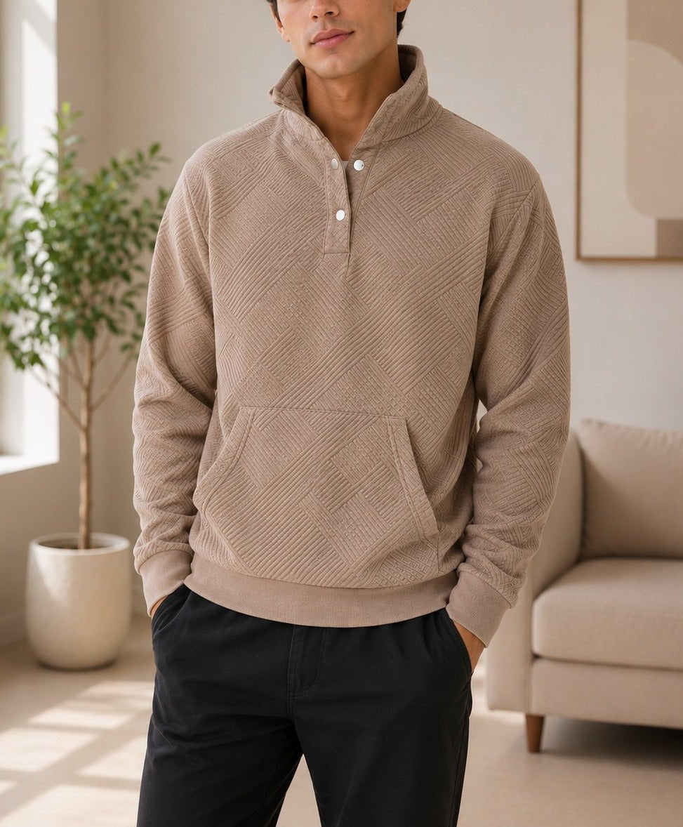 Mens Camel Kangaroo Pocket Sweater - StylePhase SA