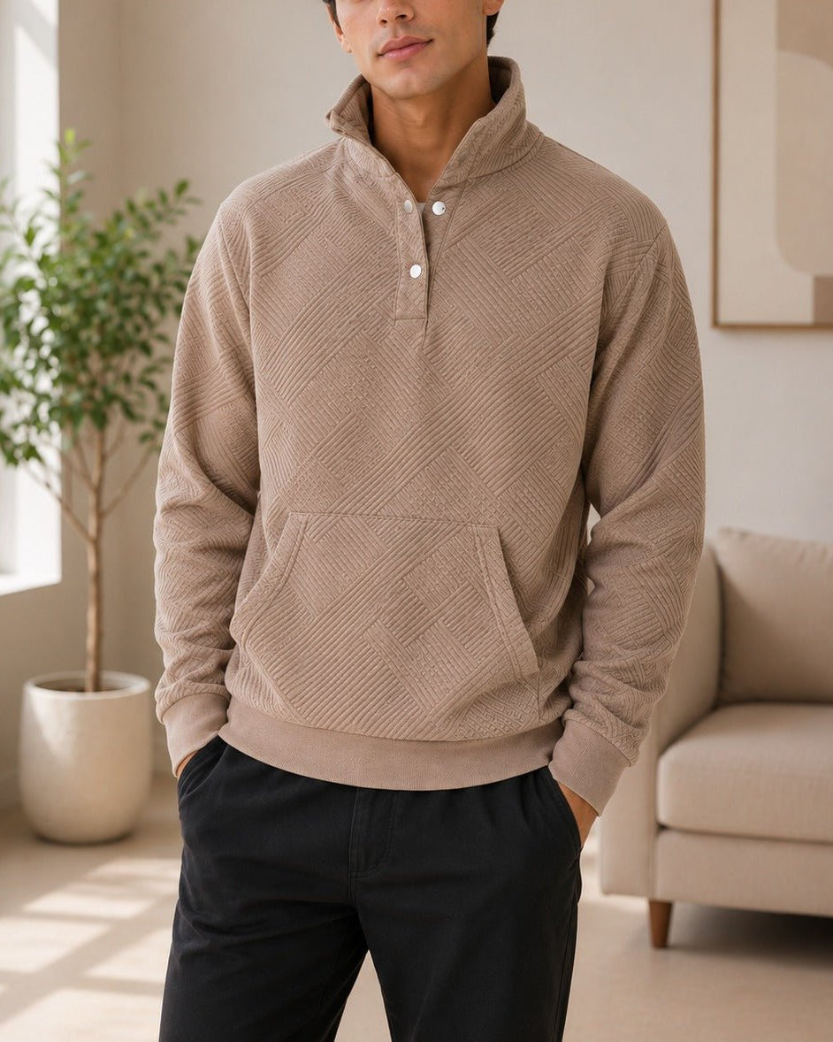 Mens Camel Kangaroo Pocket Sweater - StylePhase SA