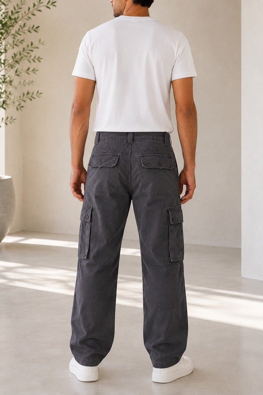 Men's Charcoal Grey Cargo Pants - StylePhase SA