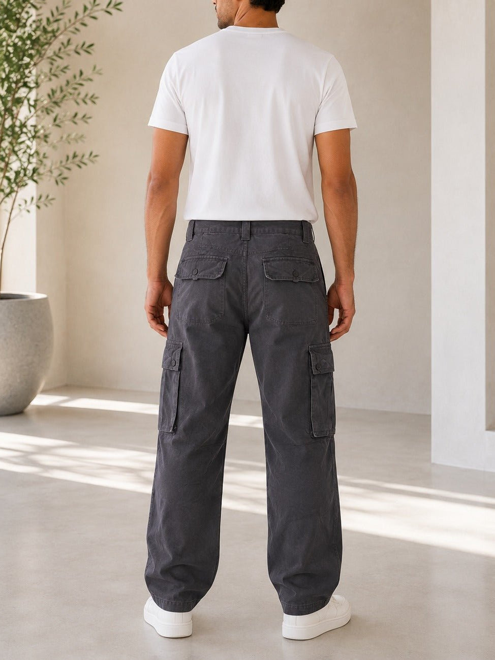 Men's Charcoal Grey Cargo Pants - StylePhase SA