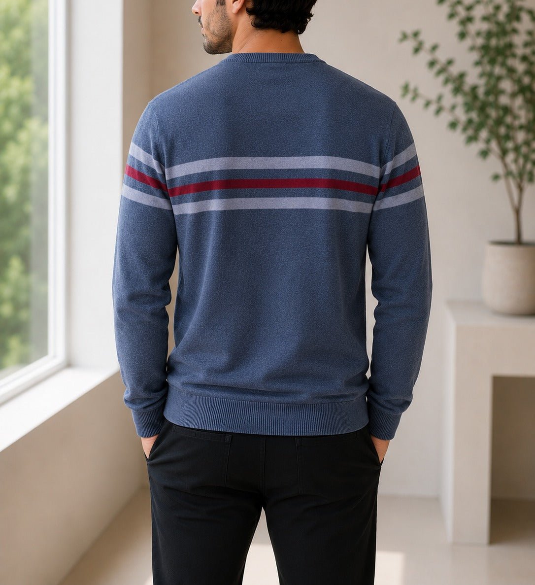 Men's Chest Stripe Crew Neck Jersey - StylePhase SA
