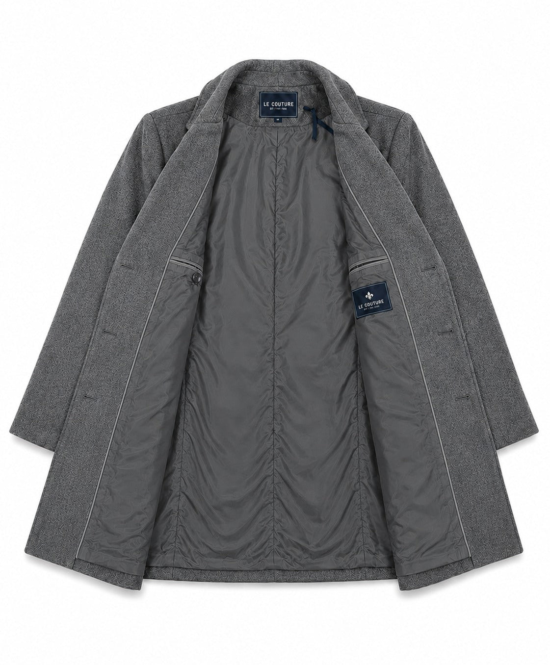 Men's Grey Double Breasted Melton Coat - StylePhase SA