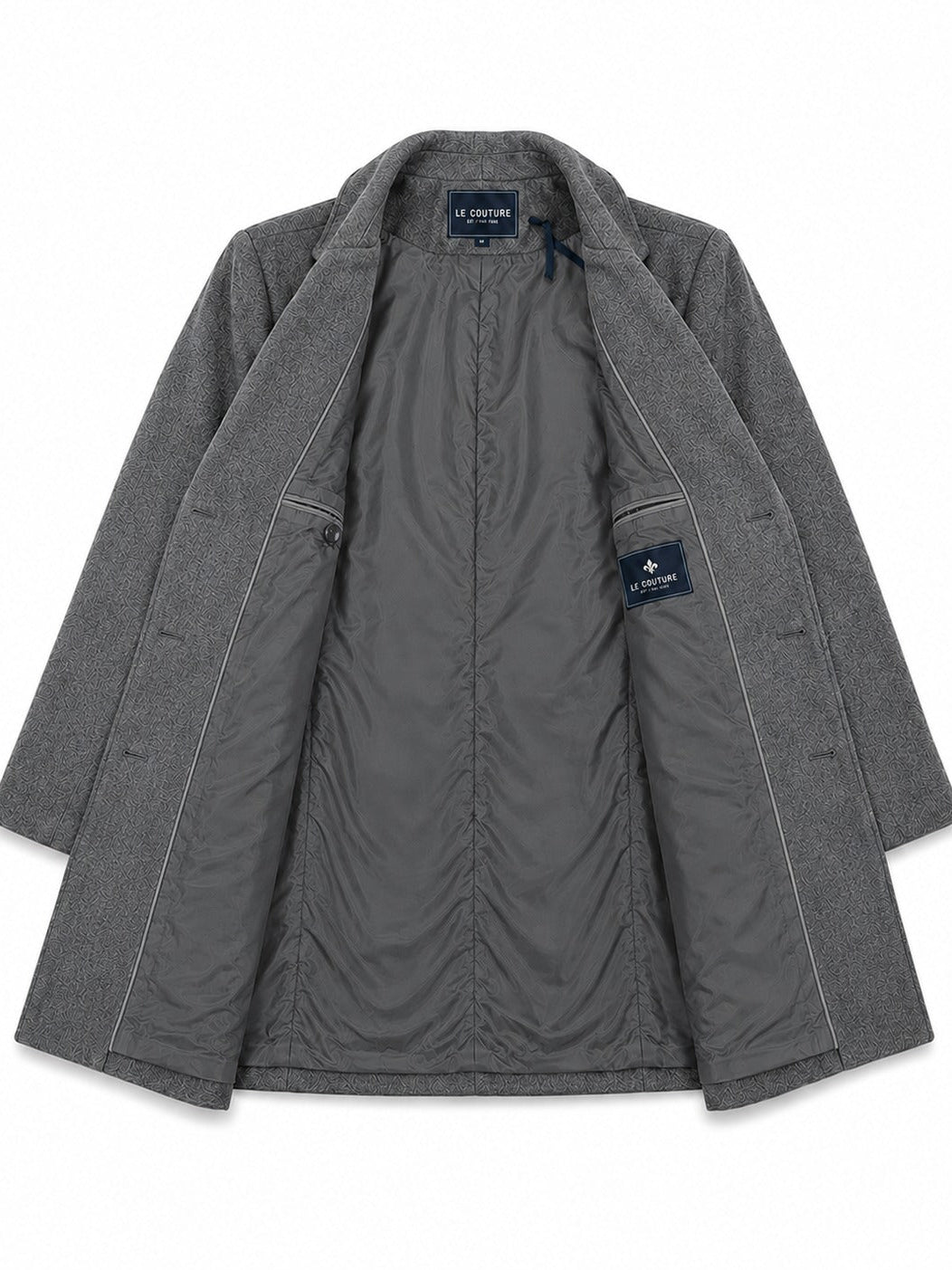 Men's Grey Double Breasted Melton Coat - StylePhase SA