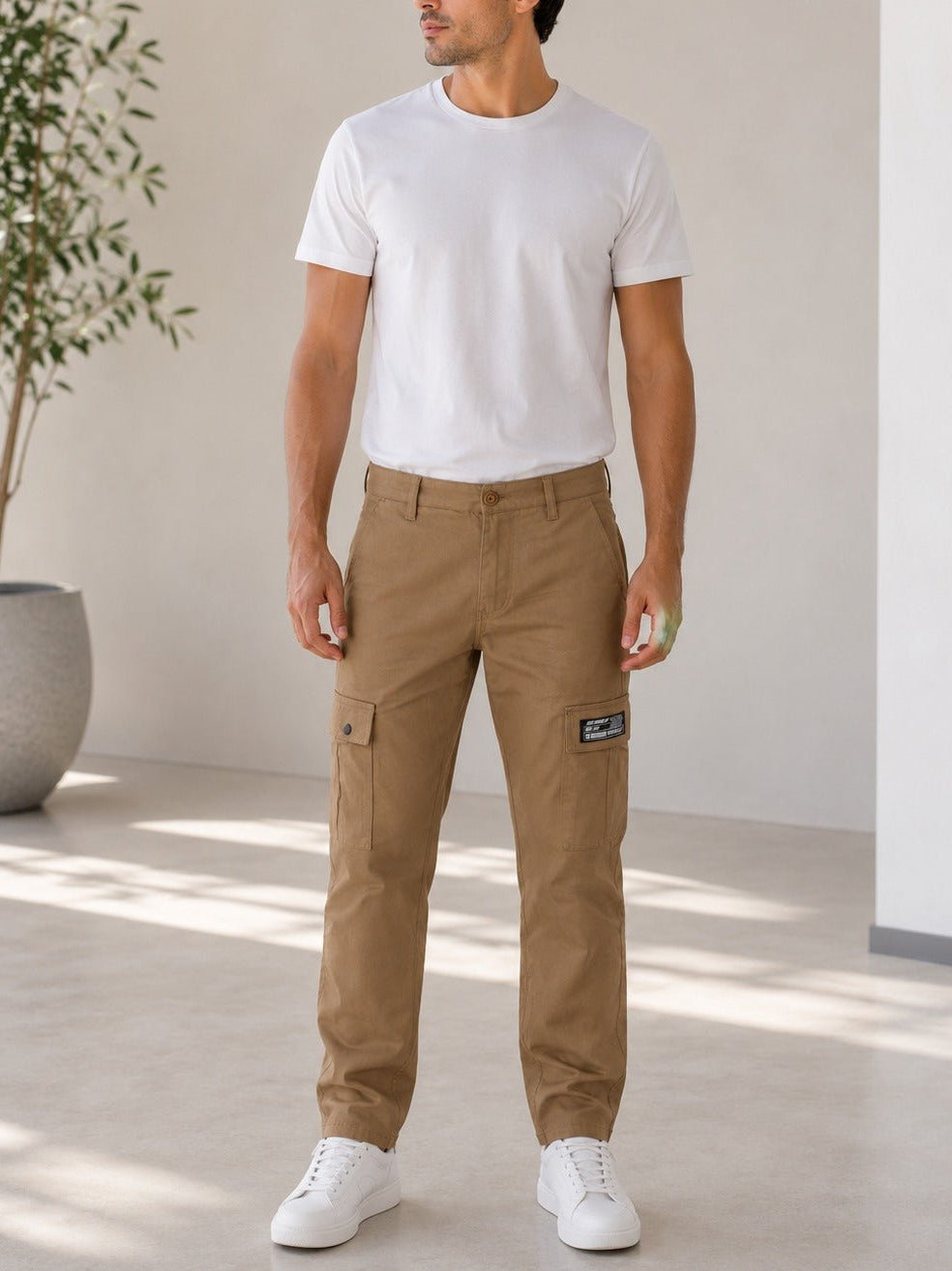 Men's Khaki Utility Cargo Pants - StylePhase SA