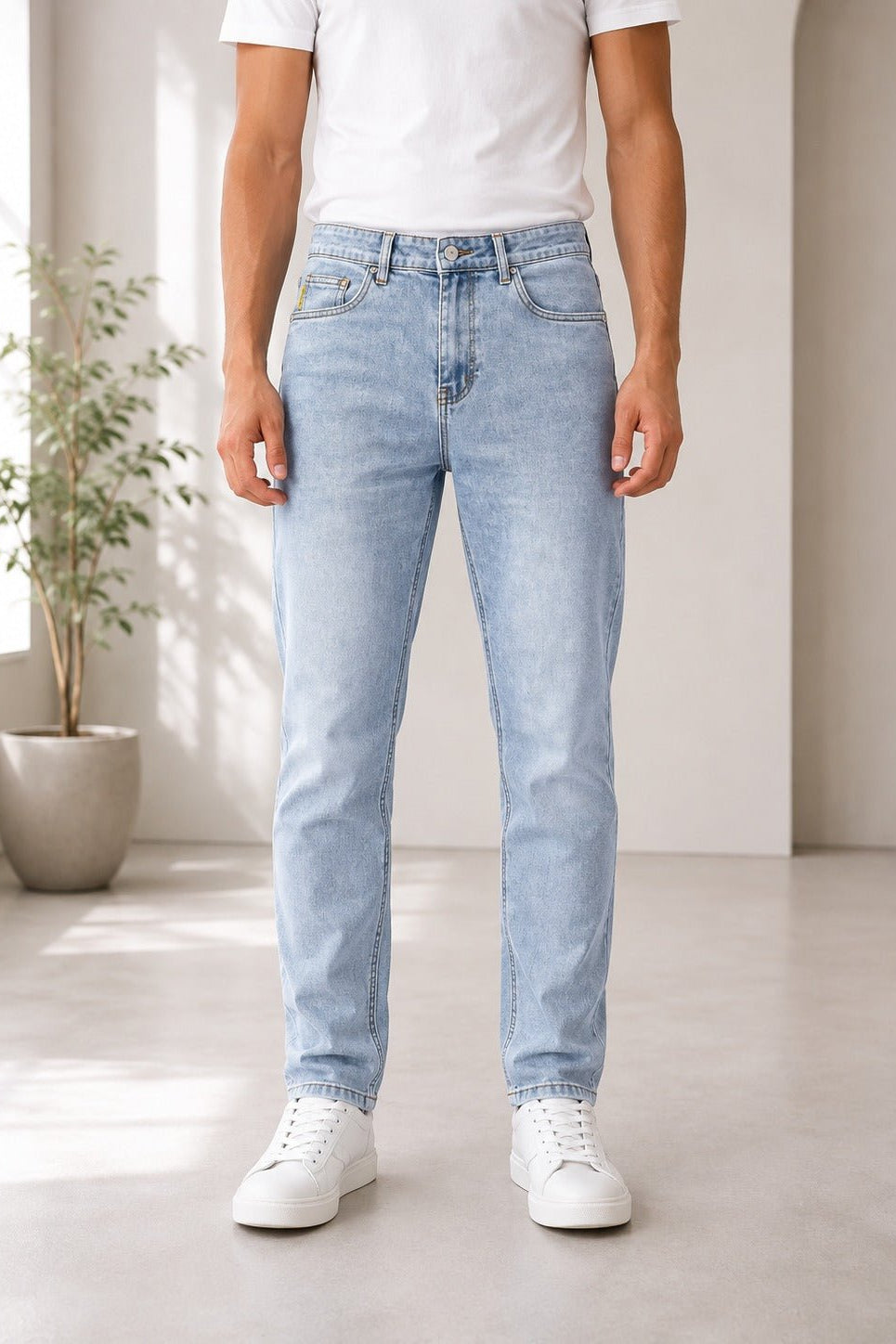 Mens Light Blue Slim Fit Denim Jeans - StylePhase SA