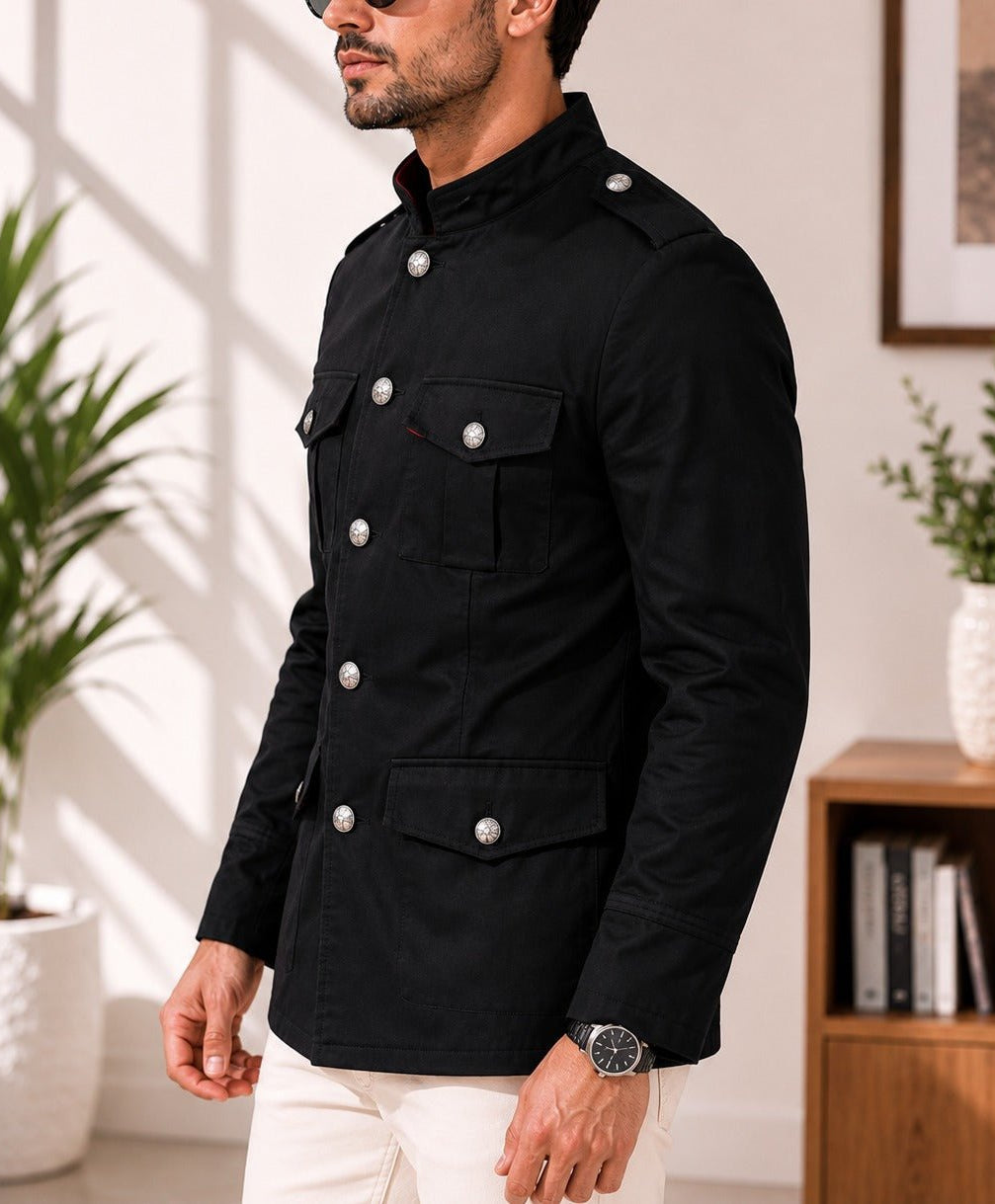 Men's Maroon Lined Melton Coat - StylePhase SA
