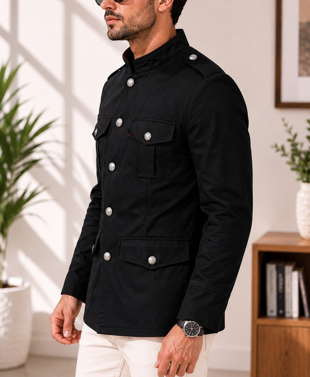 Men's Maroon Lined Melton Coat - StylePhase SA