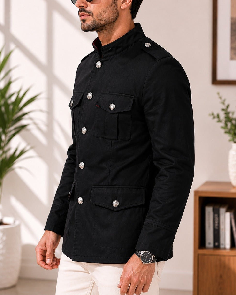 Men's Maroon Lined Melton Coat - StylePhase SA