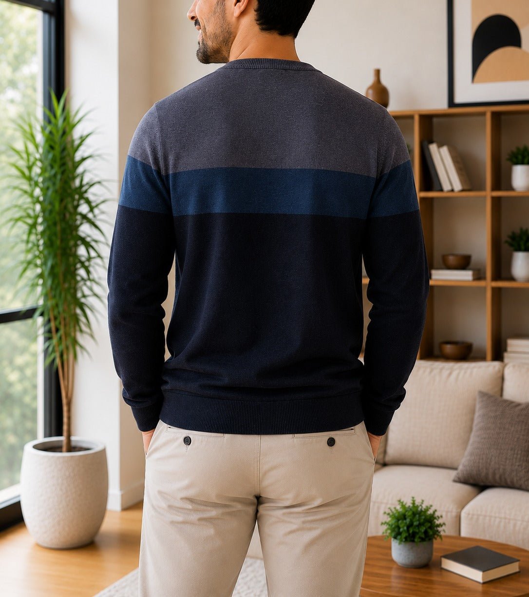 Men's Navy Blue Knit Jersey - StylePhase SA