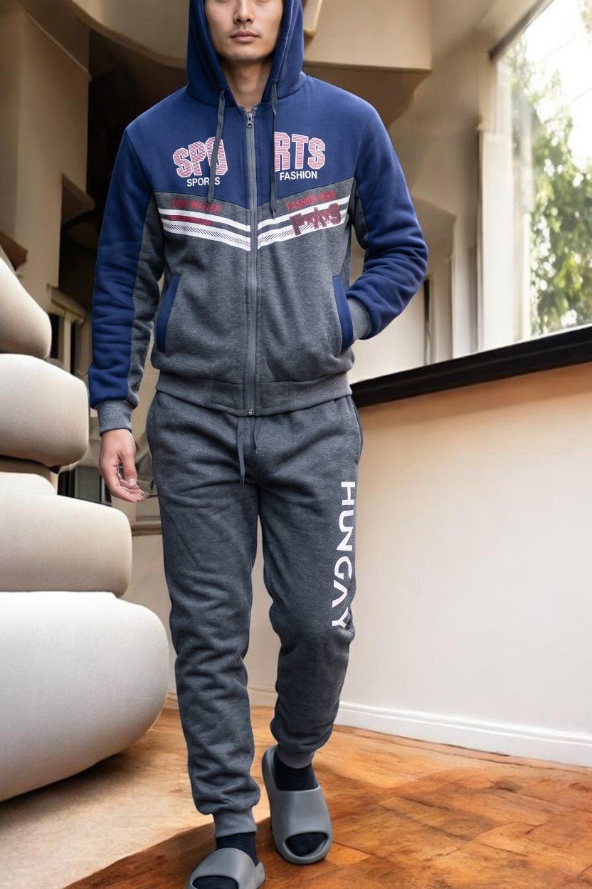 Mens Navy Hoody Tracksuit Set - StylePhase SA