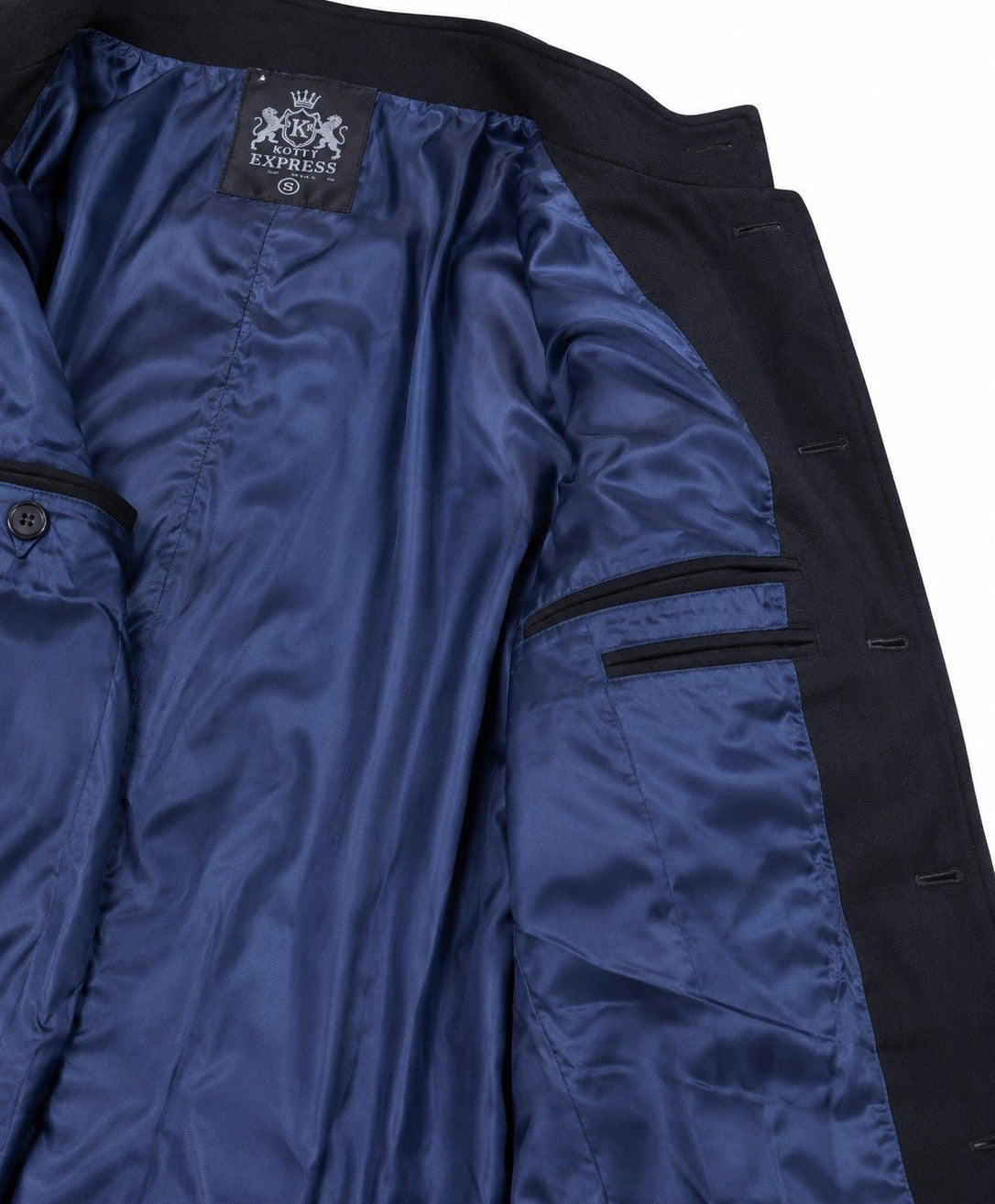 Men's Navy Lined Melton Coat - StylePhase SA