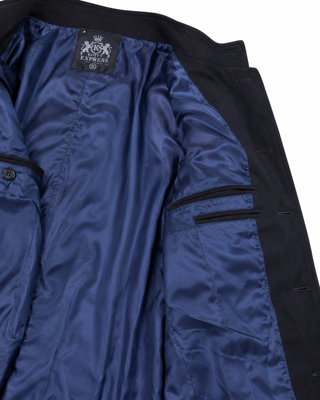 Men's Navy Lined Melton Coat - StylePhase SA