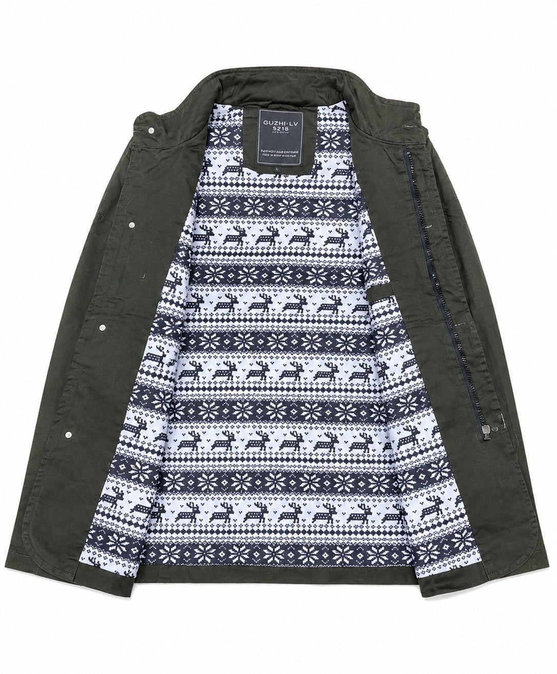 Mens Olive Pocket Front Jacket - StylePhase SA