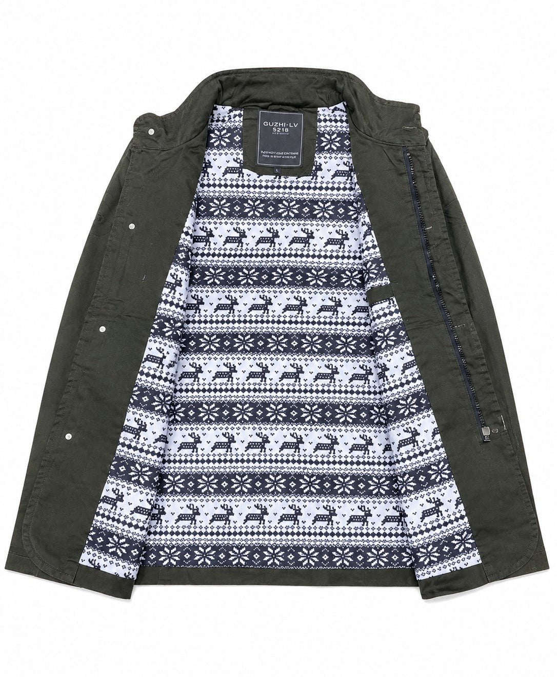 Mens Olive Pocket Front Jacket - StylePhase SA