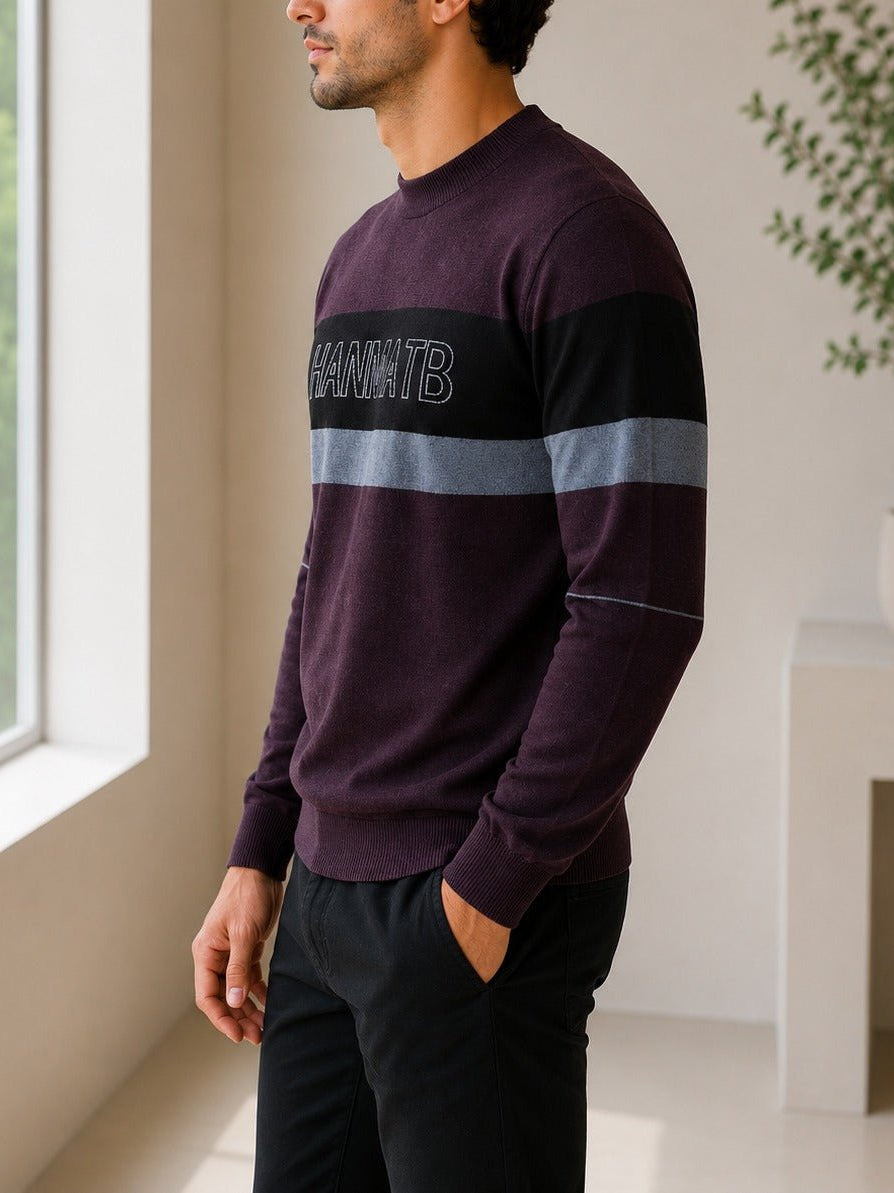 Men's Purple Block Stripe Jersey - StylePhase SA