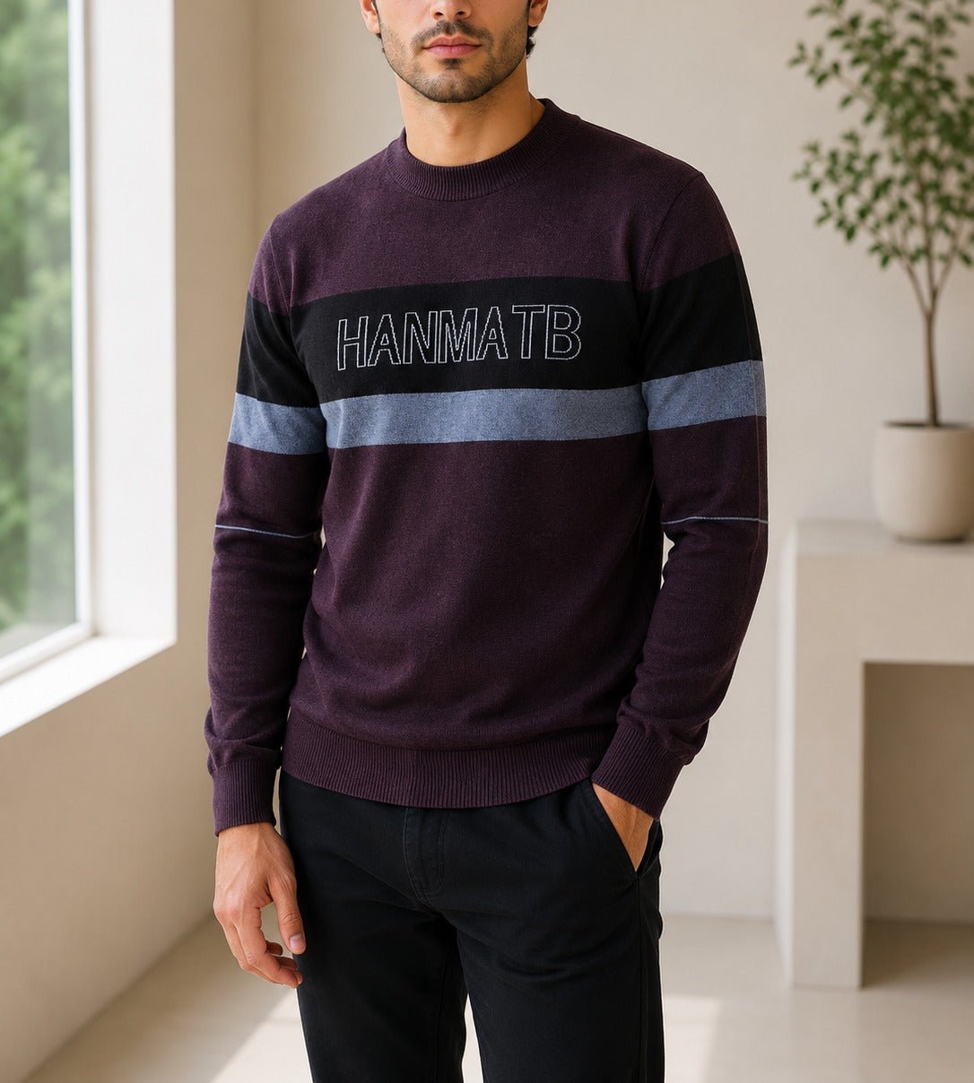 Men's Purple Block Stripe Jersey - StylePhase SA
