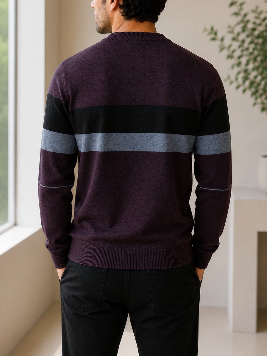 Men's Purple Block Stripe Jersey - StylePhase SA