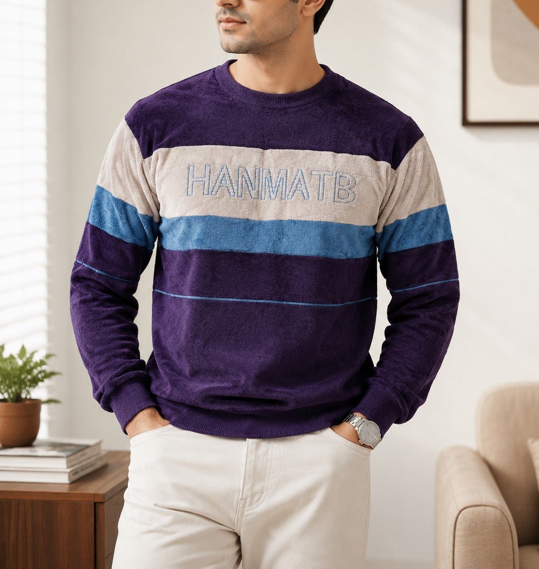 Men's Purple Printed Knit Jersey - StylePhase SA