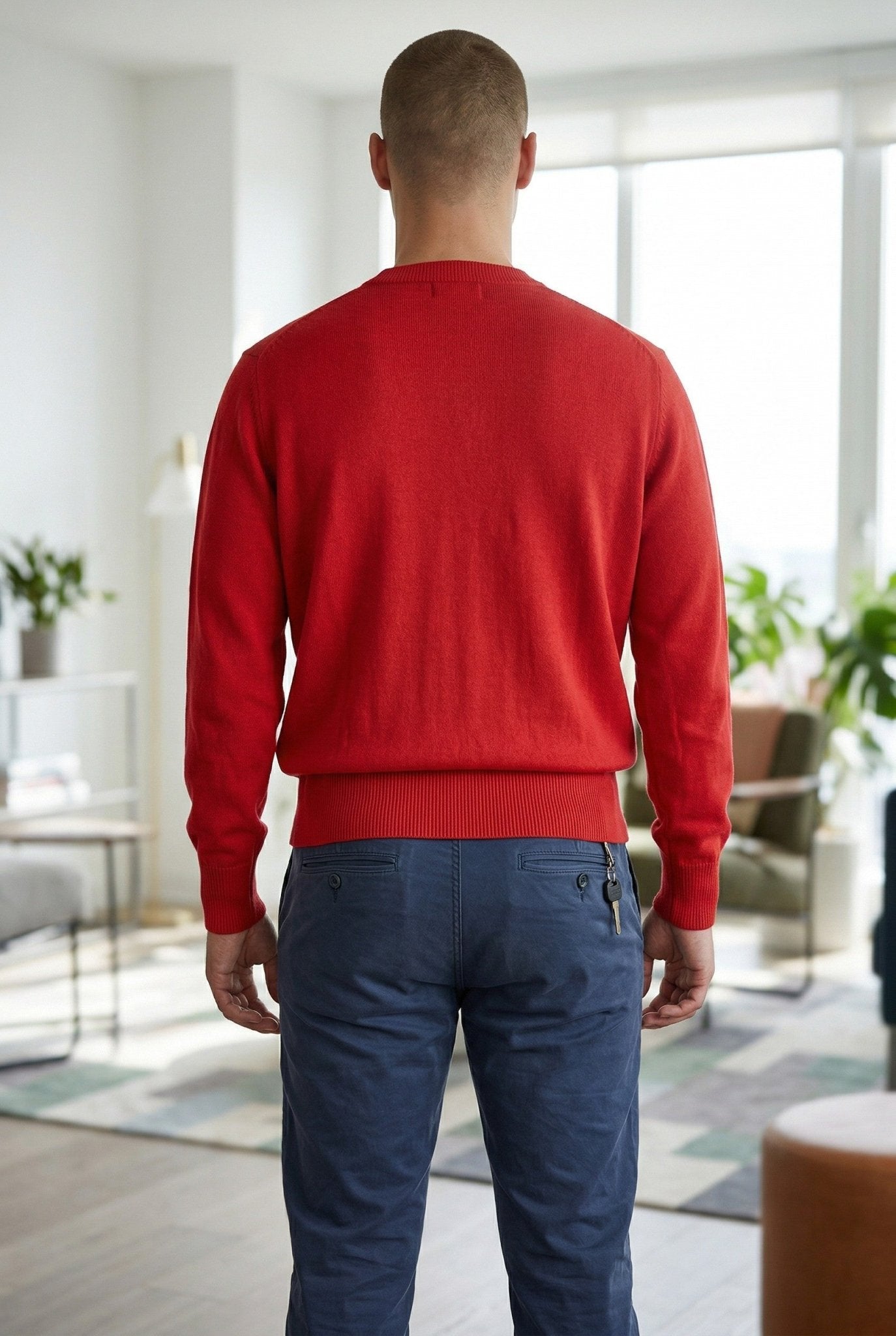 Mens Red Diamond Print Sweater - StylePhase SA