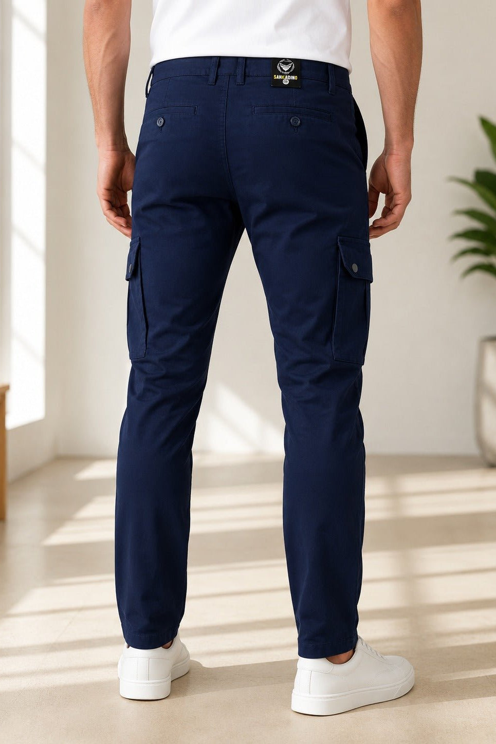 Men's Slim Fit Navy Cargo Pants - StylePhase SA