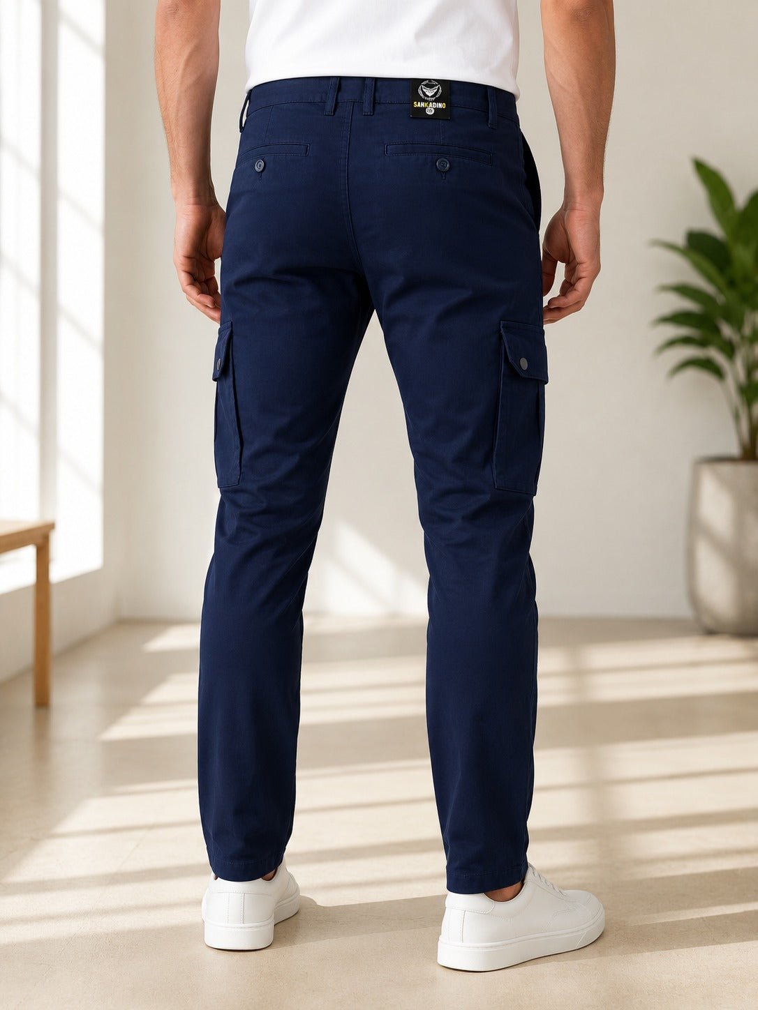 Men's Slim Fit Navy Cargo Pants - StylePhase SA