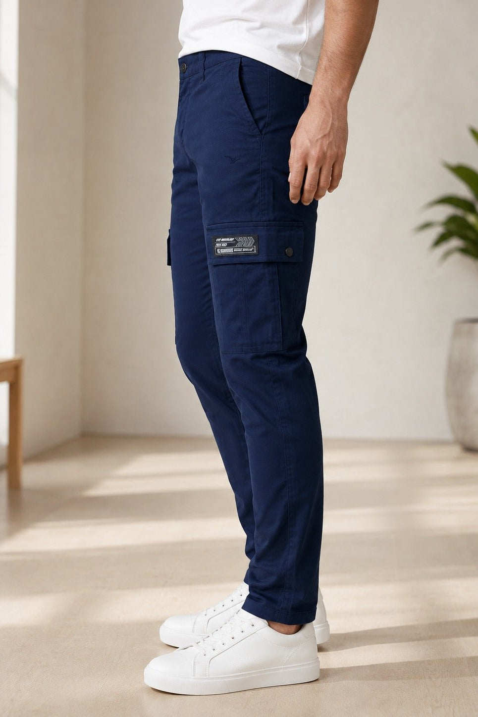 Men's Slim Fit Navy Cargo Pants - StylePhase SA