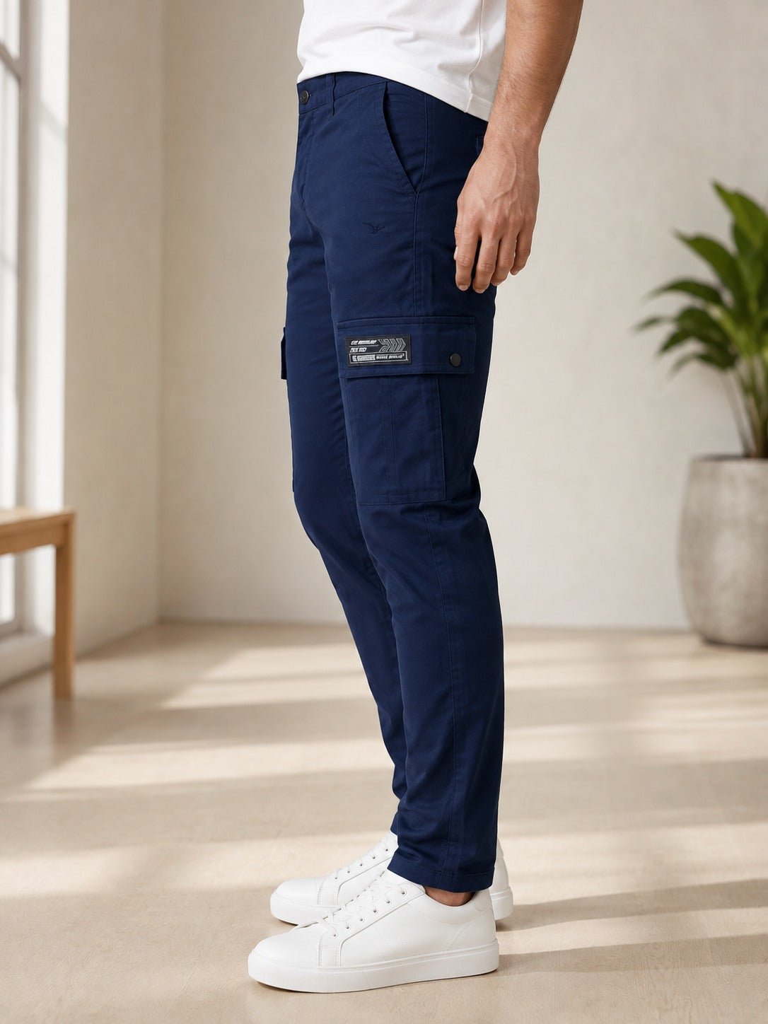 Men's Slim Fit Navy Cargo Pants - StylePhase SA