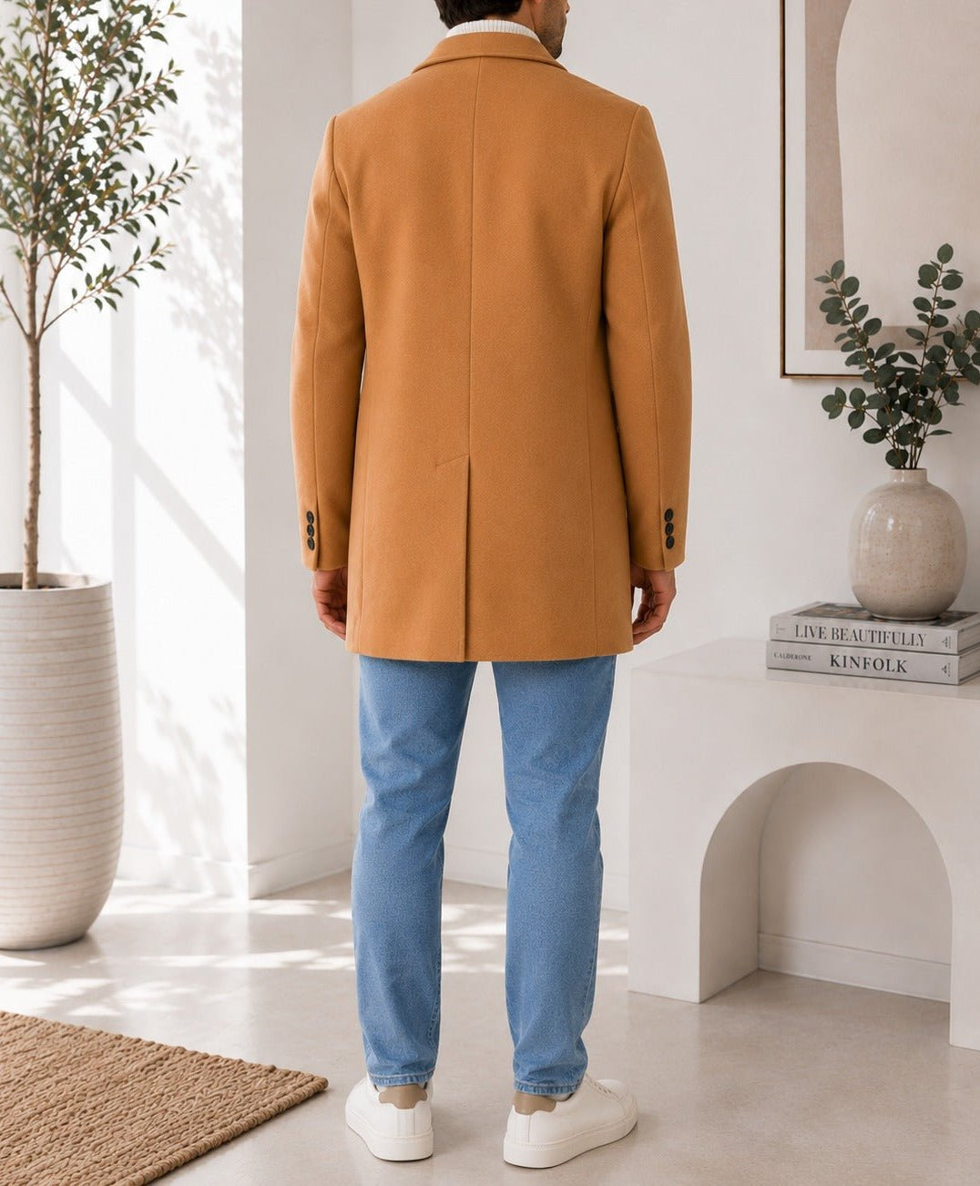 Men's Tan Single Breasted Coat - StylePhase SA