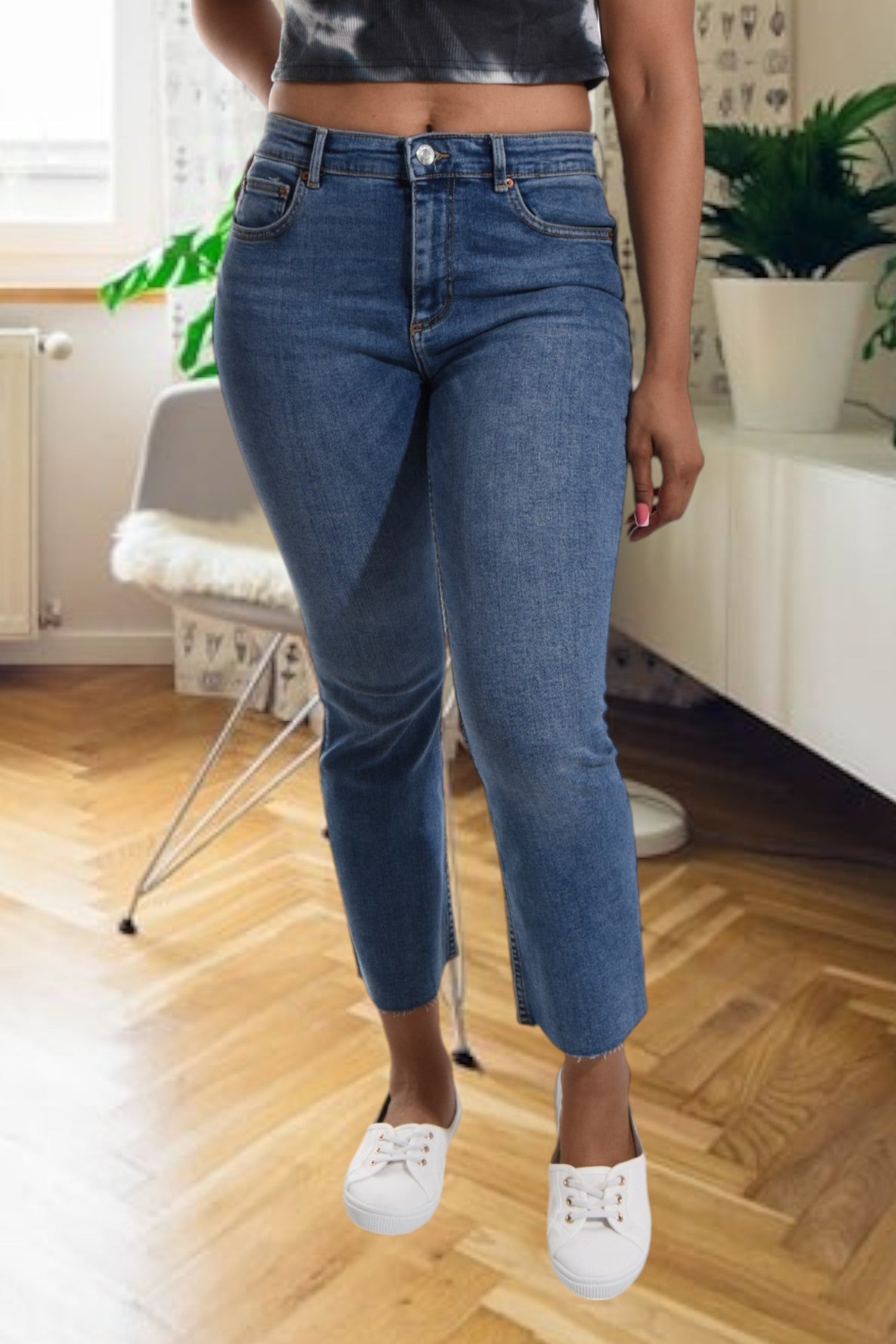 Mid Blue High Waist Jeans - StylePhase SA