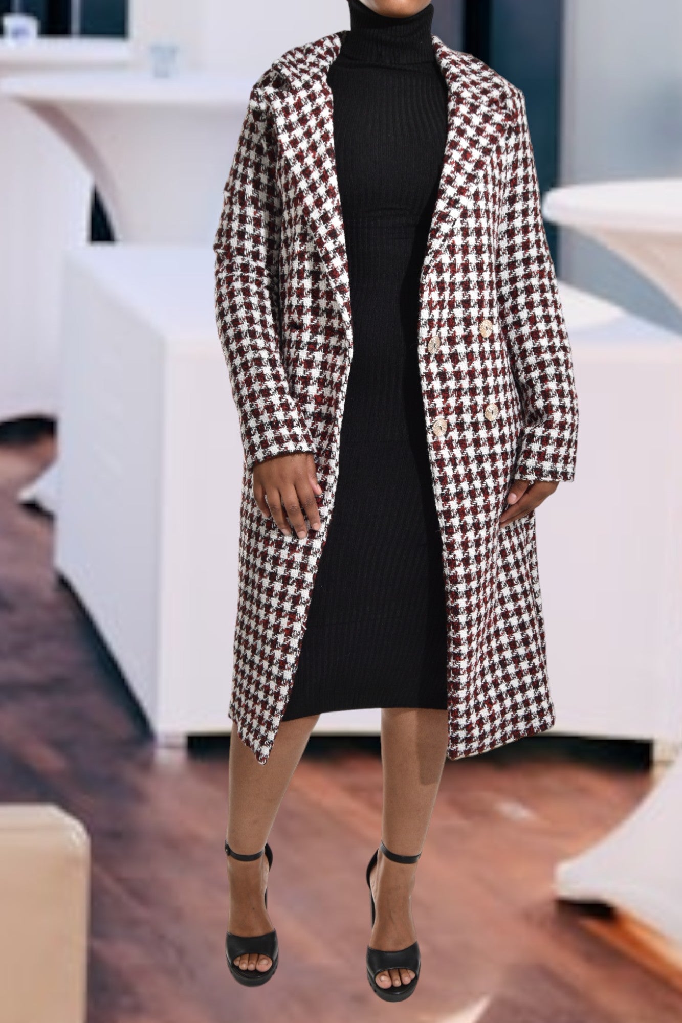Red And White Heavy Weight Coat - StylePhase SA