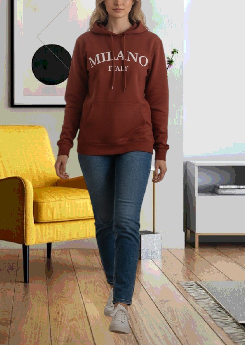 Rust Melange Hoody Fleece Top - Milano - StylePhase SA