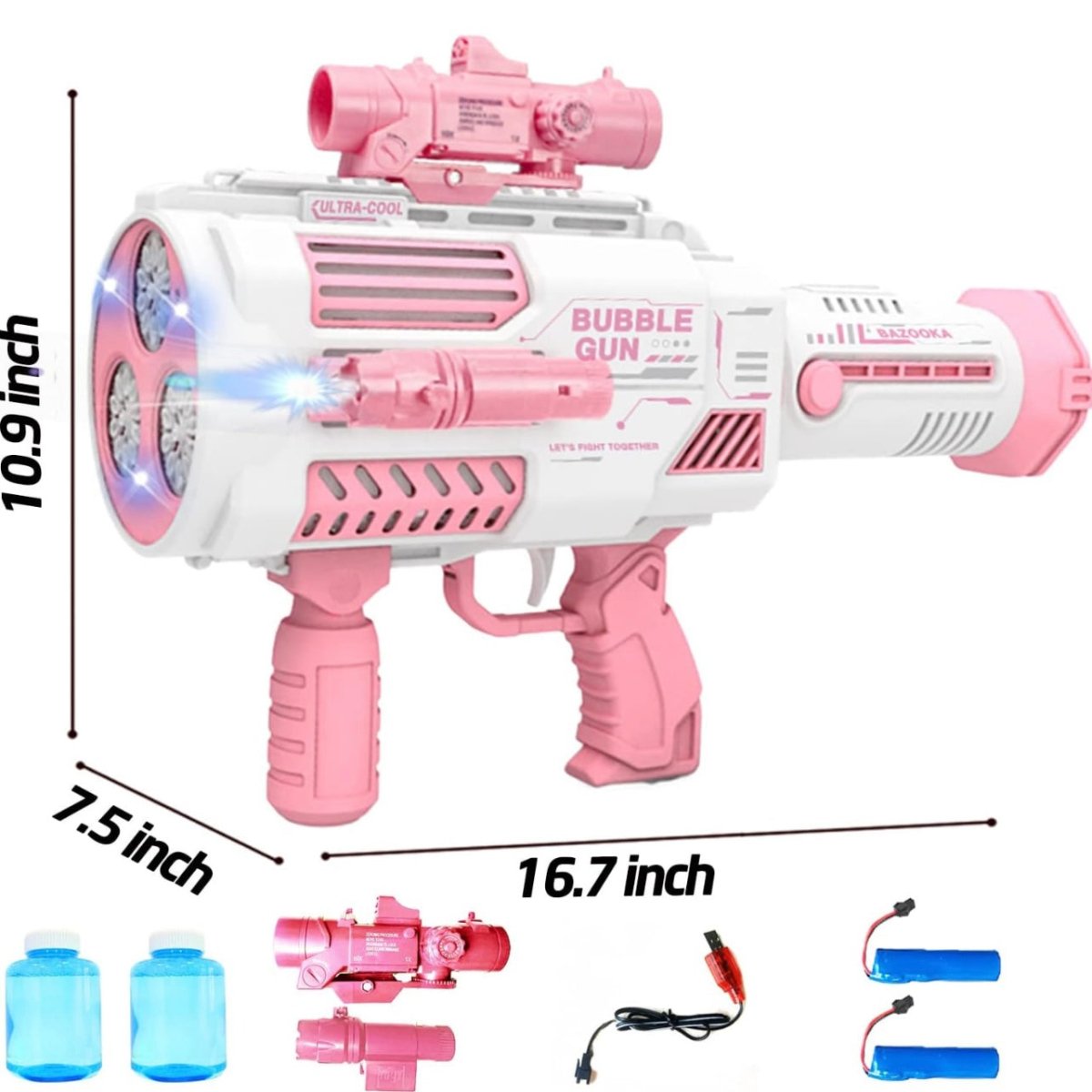 Supersized High Power Electric Automatic Bubble Gun Toy - StylePhase SA