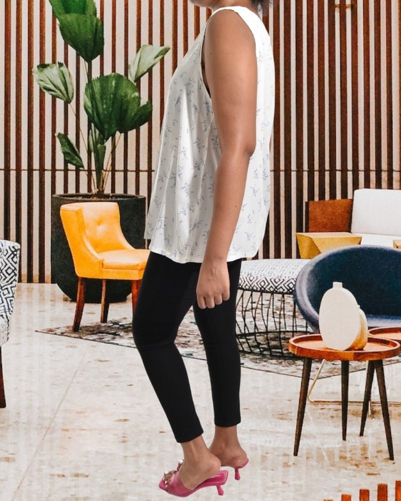 Printed White Floral Blouse - StylePhase SA