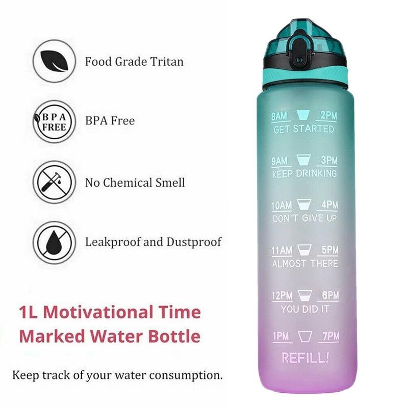 1 L Motivational Time Marker Bottle - Style Phase Home