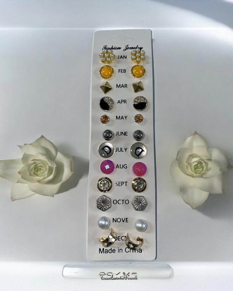 12 Pair Earrings Set - StylePhase SA