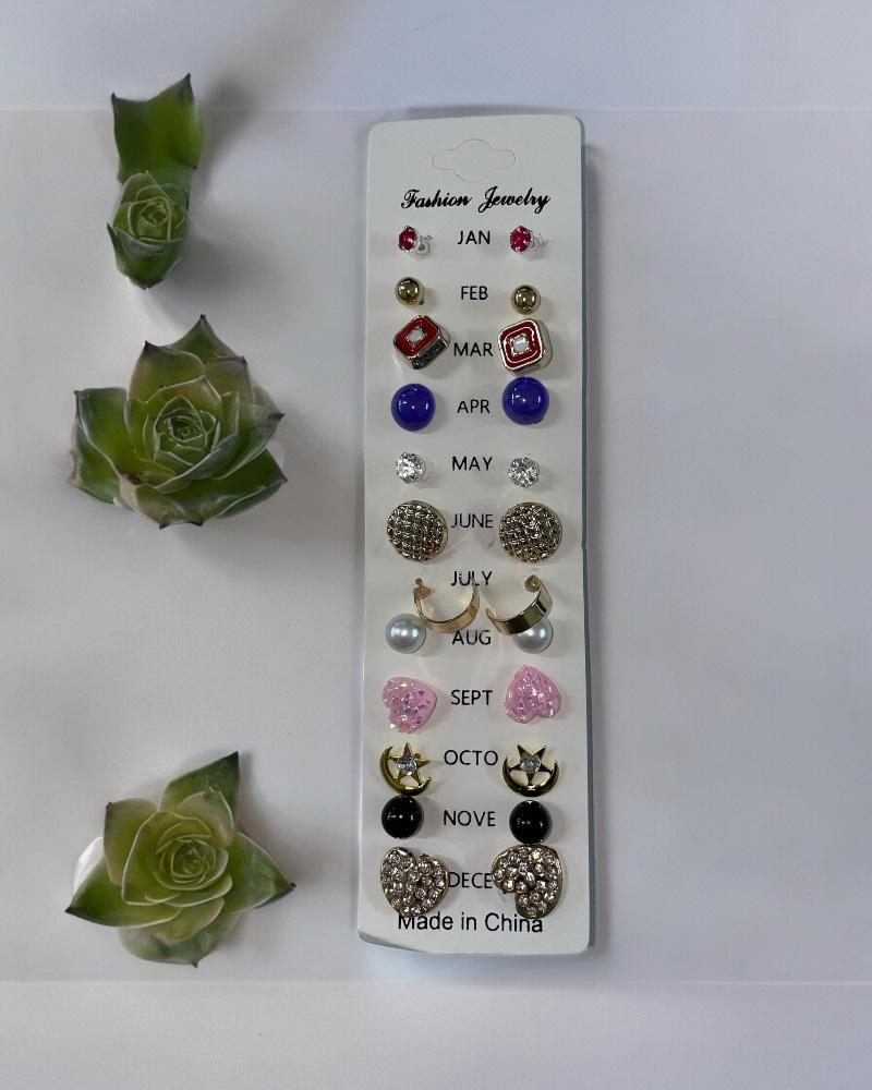 12 Pair Earrings Set - StylePhase SA