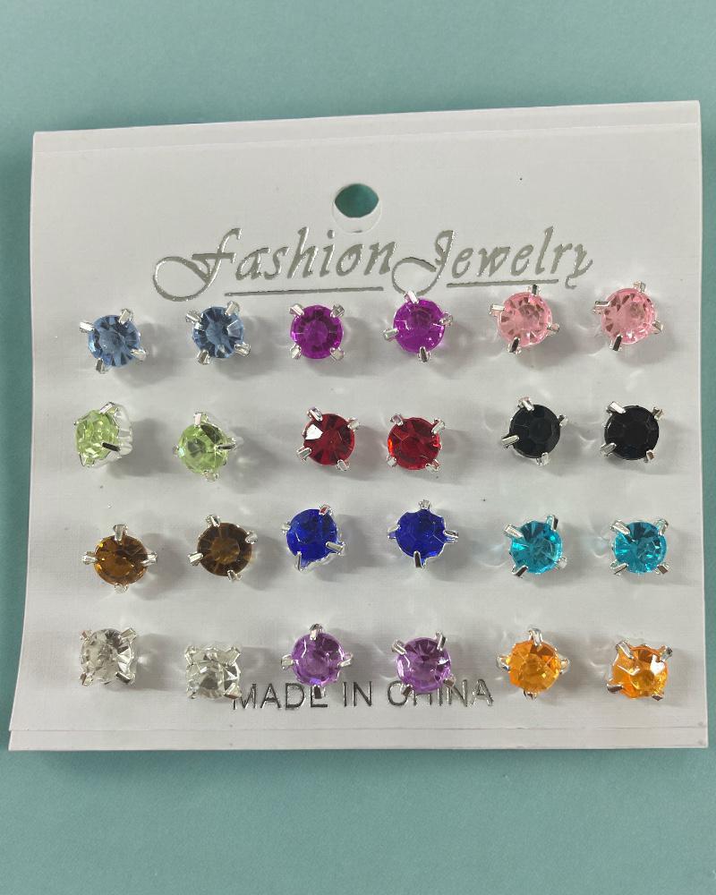 12 Pairs Multicolor Earrings - StylePhase SA