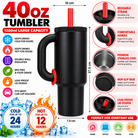 Black and red 1200ml tumbler features infographic