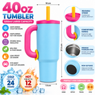 1200ml tumbler dimensions and features infographic