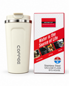 Cream vacuum coffee cup features